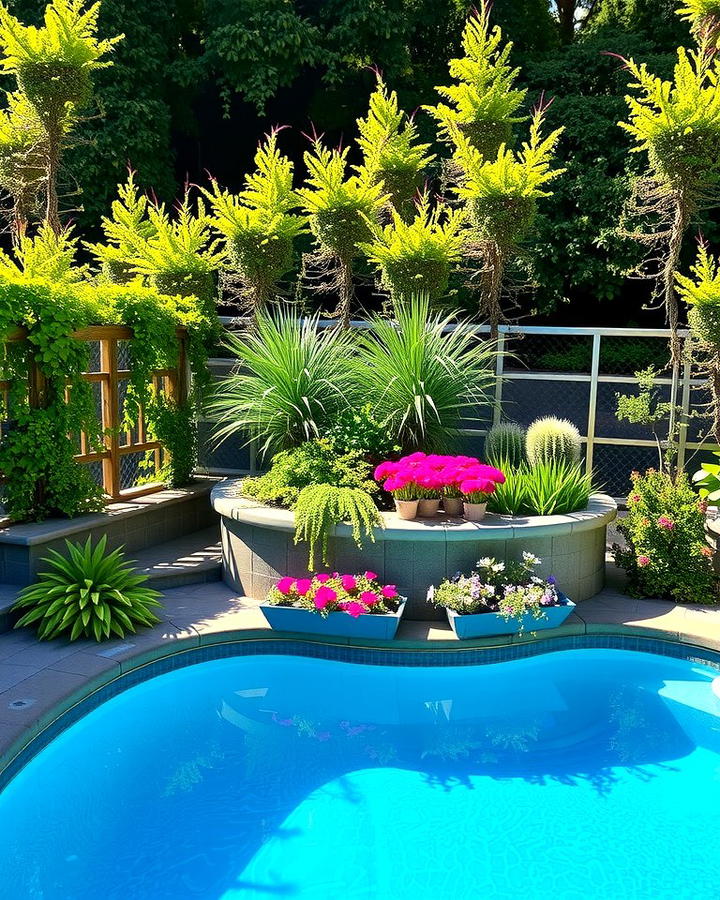 Elevated Garden Integration - 25 Semi Inground Pool Ideas