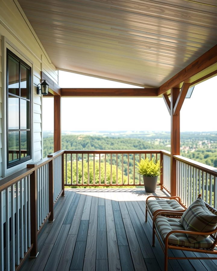 Elevated Porch with Railings - 30 Large Front Porch Ideas