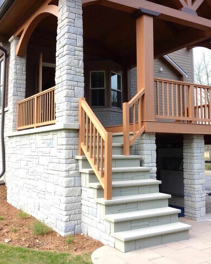 Elevated Stone Porch - 25 Stone Porch Ideas