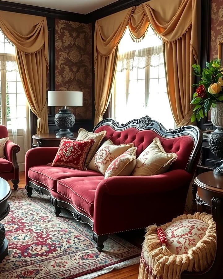 Embellished Throw Pillows and Cushions - 25 Victorian Living Room Ideas