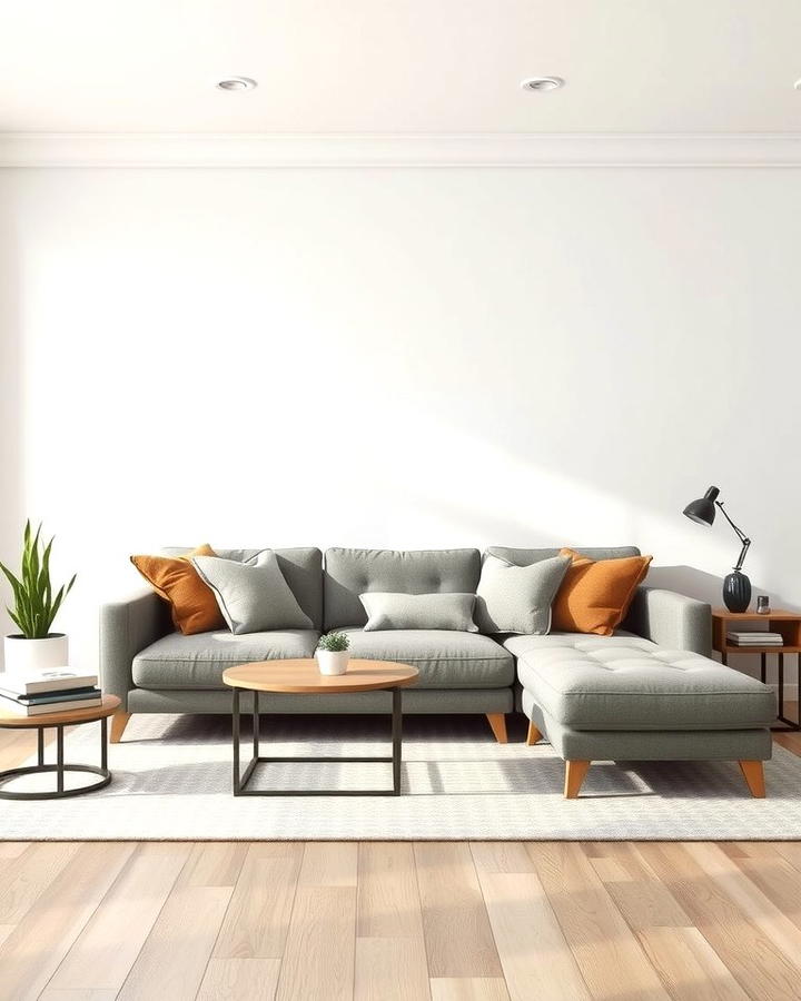 Embrace Minimalism with Clean Lines - 30 Grey Couch Living Room Ideas