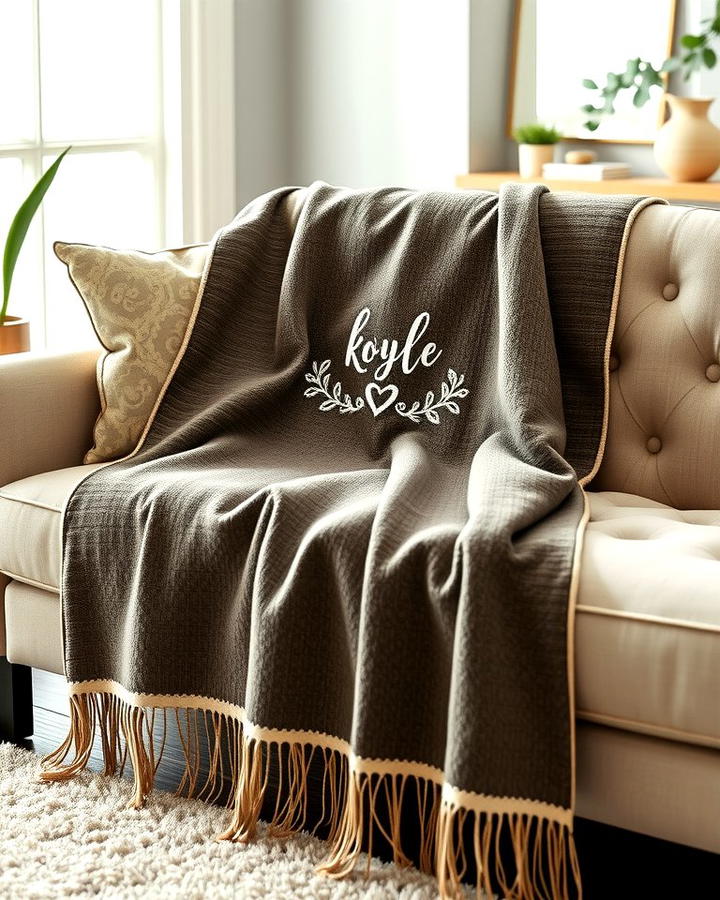 Embroidered Throw Blanket - 30 Last Minute Wedding Gift Ideas