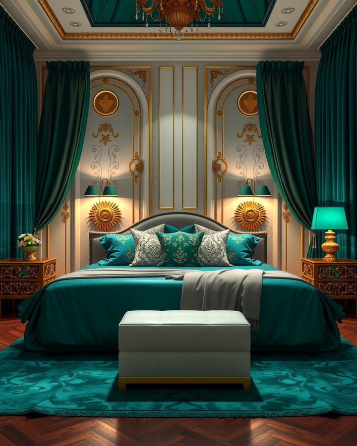 Emerald Green Accents for a Luxurious Touch - 30 Green Bedroom Ideas