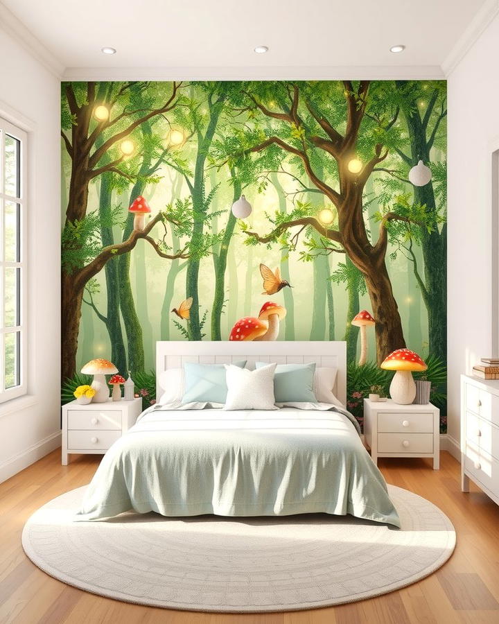 Enchanted Forest Mural - 30 Fairy-themed Bedroom Ideas