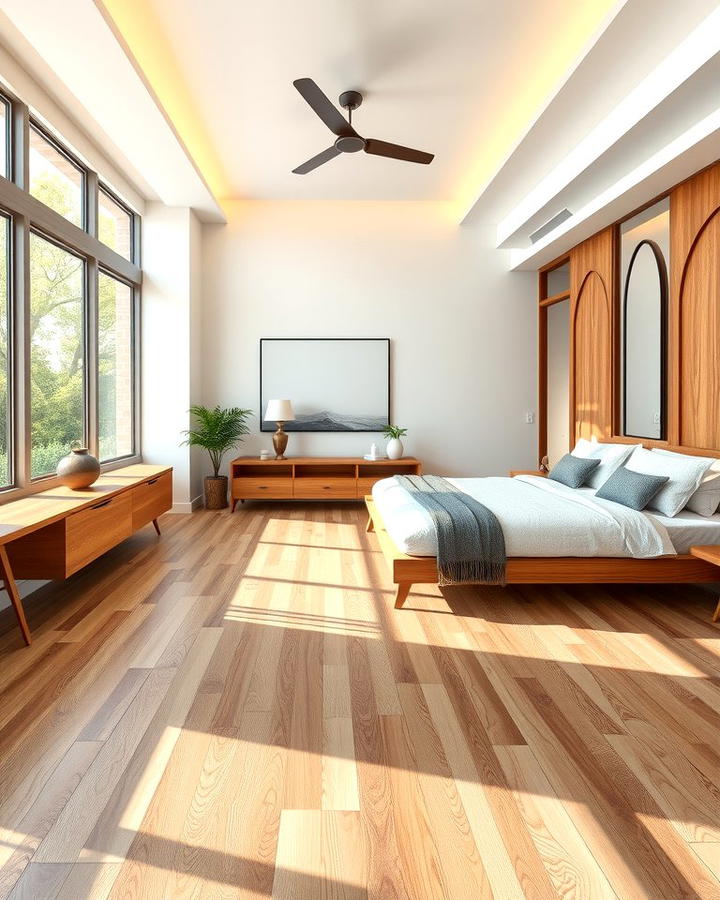 Engineered Wood Versatility - 30 Bedroom Flooring Ideas