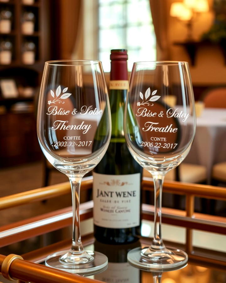 Engraved Wine Glasses - 30 Last Minute Wedding Gift Ideas