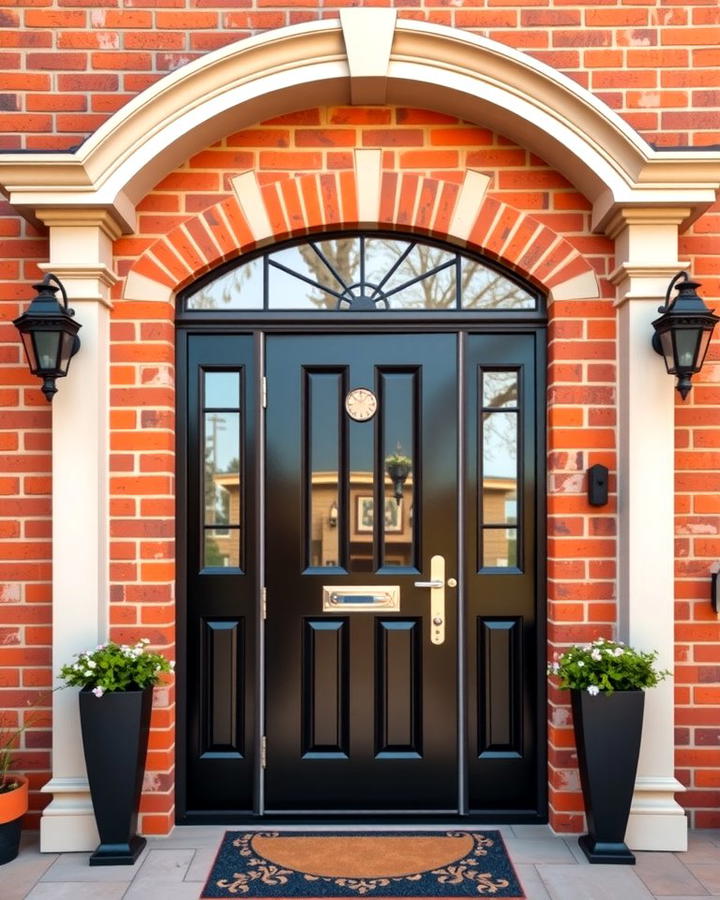 Enhance Curb Appeal with Black Front Door - 25 Red Brick House with Black Trim Design Ideas