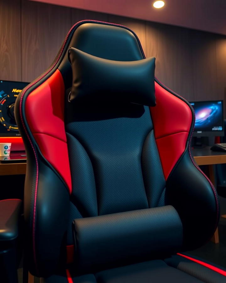 Ergonomic Armrest Pads - 25 Red and Black Gaming Setup Ideas