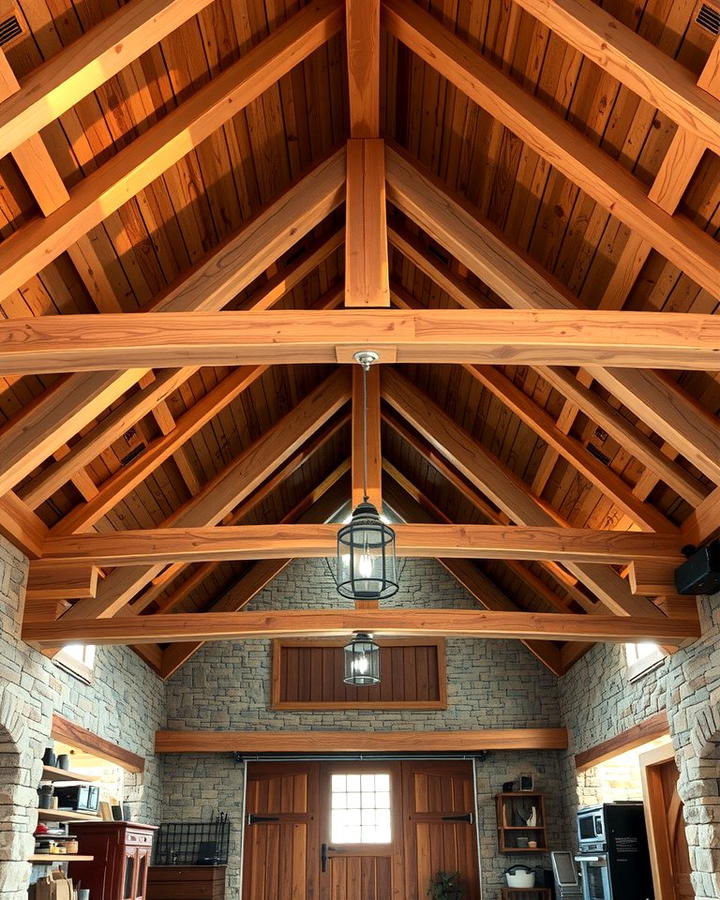 Exposed Beam Garage Ceilings - 25 Rustic Garage Ideas