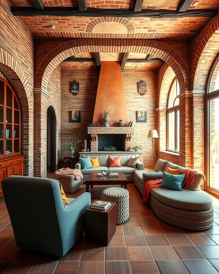 Exposed Brick Walls - 25 Spanish Style Living Room Ideas