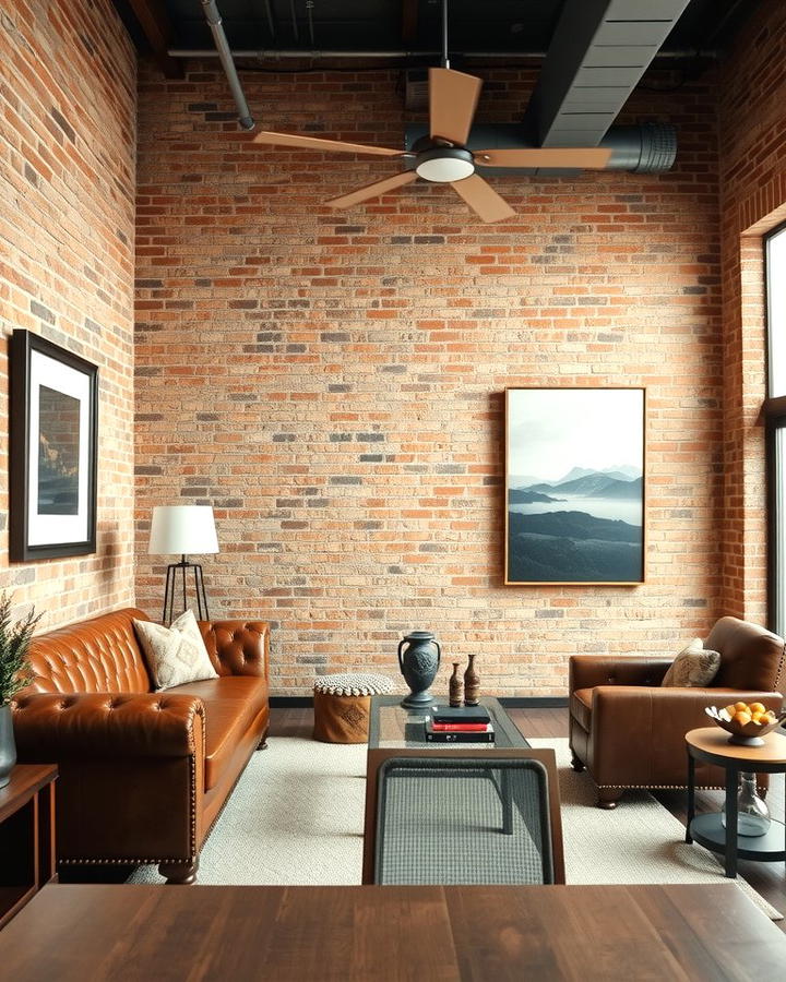 Exposed Brick Walls 2 - 30 Industrial Living Room Ideas