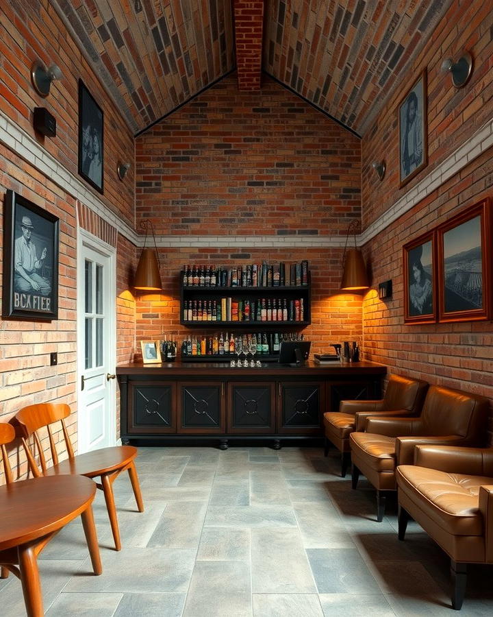 Exposed Brick Walls - 30 Cigar Room Ideas