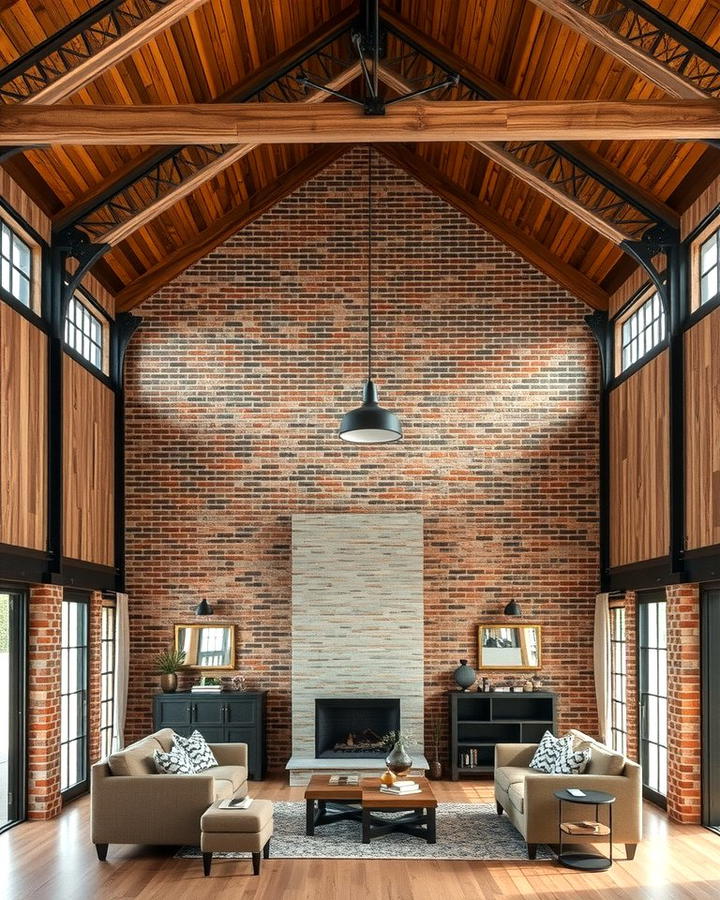 Exposed Brick Walls - 25 Pole Barn Interior Ideas