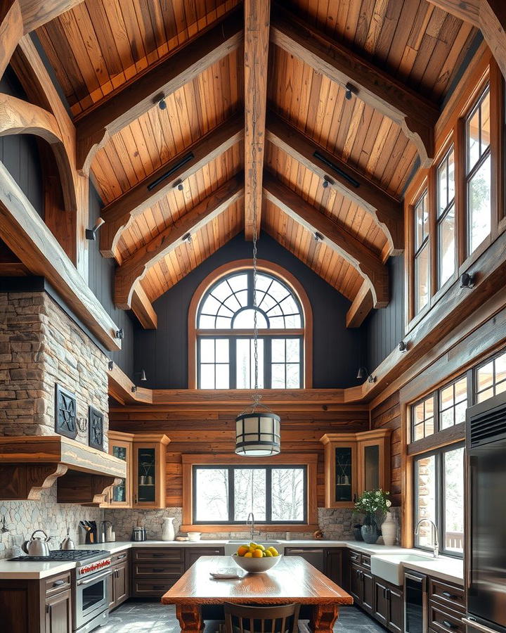 Exposed Wood Beams - 25 Mountain House Kitchen Ideas