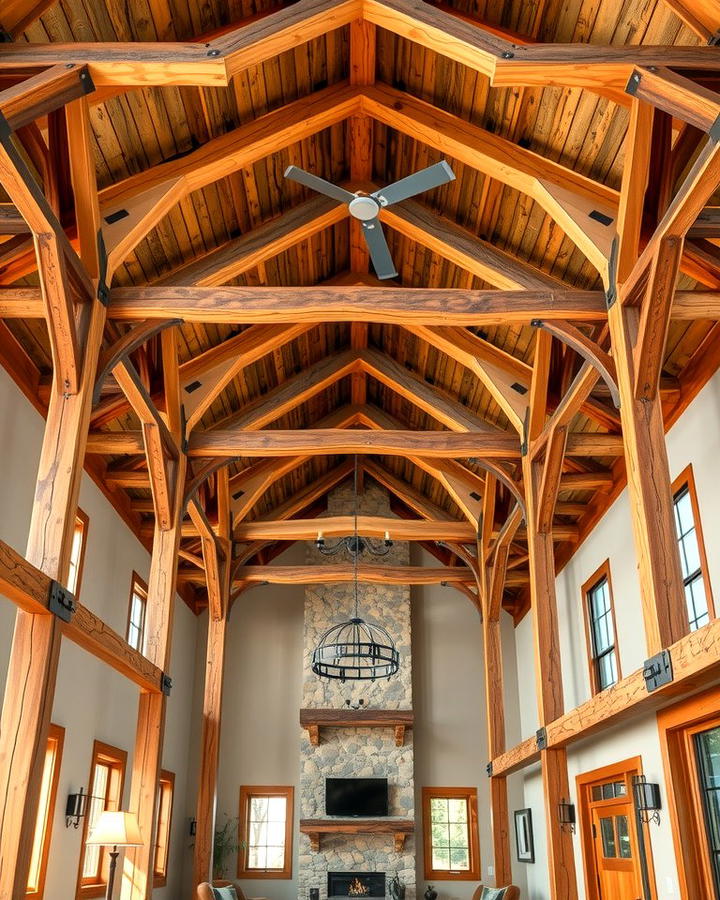 Exposed Wooden Beams - 25 Rustic Barndominium Interior Design Ideas