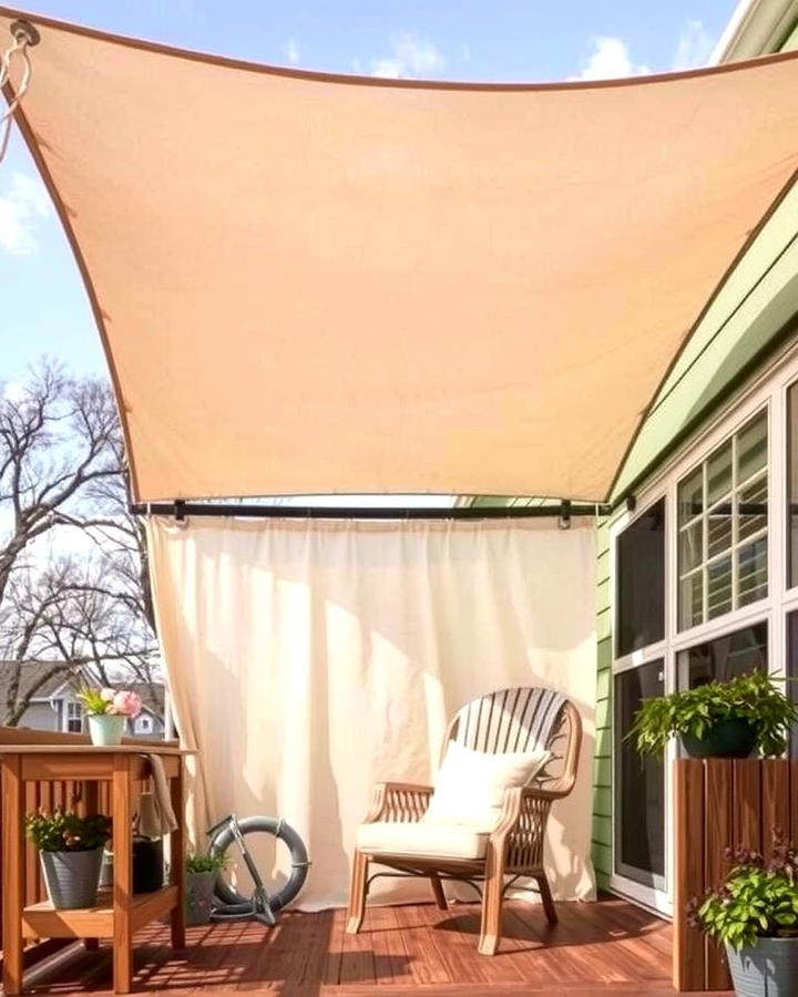 Fabric Canopy for a Soft Touch - 30 Partially Covered Deck Ideas