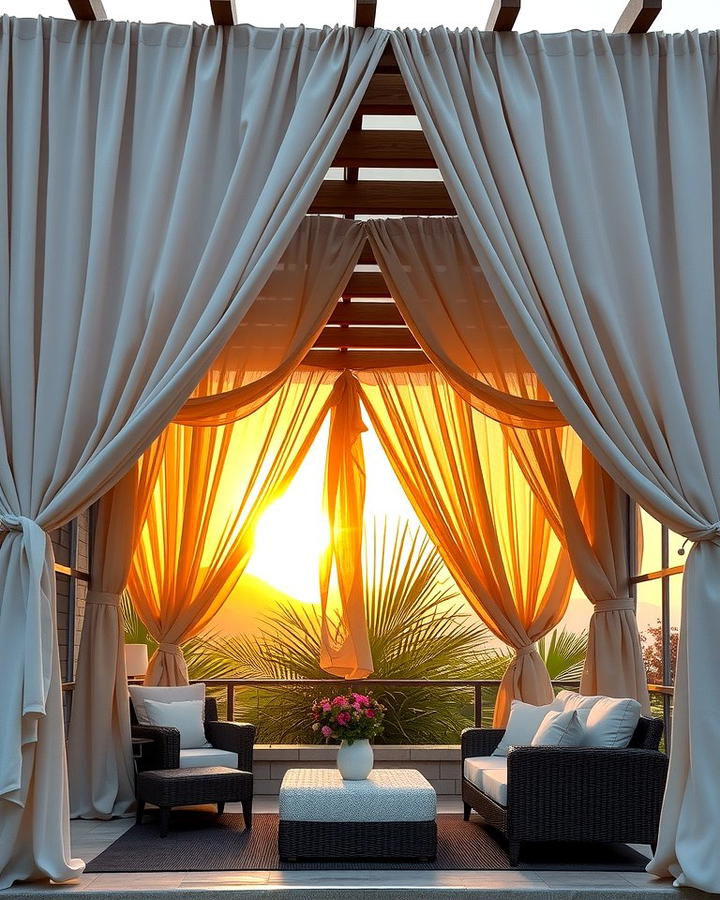 Fabric Drapes for a Soft Elegant Appeal - 25 Pergola Roof Ideas