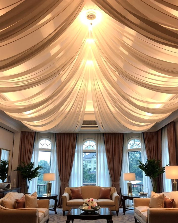 Fabric Draping - 25 Reverse Tray Ceiling Ideas