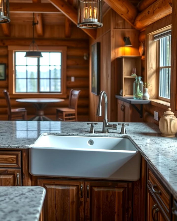 Farmhouse Apron Sink - 25 Mountain House Kitchen Ideas