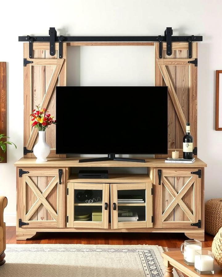 Farmhouse Barn Door TV Stand - 25 Tv Stand Ideas