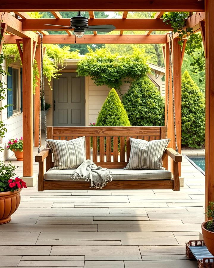 Farmhouse Porch Swing - 30 Farmhouse Patio Ideas