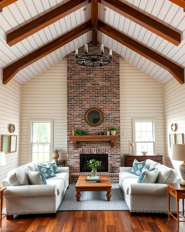 Farmhouse Rustic Appeal - 25 Rooms With Fireplaces With Vaulted Ceilings Features