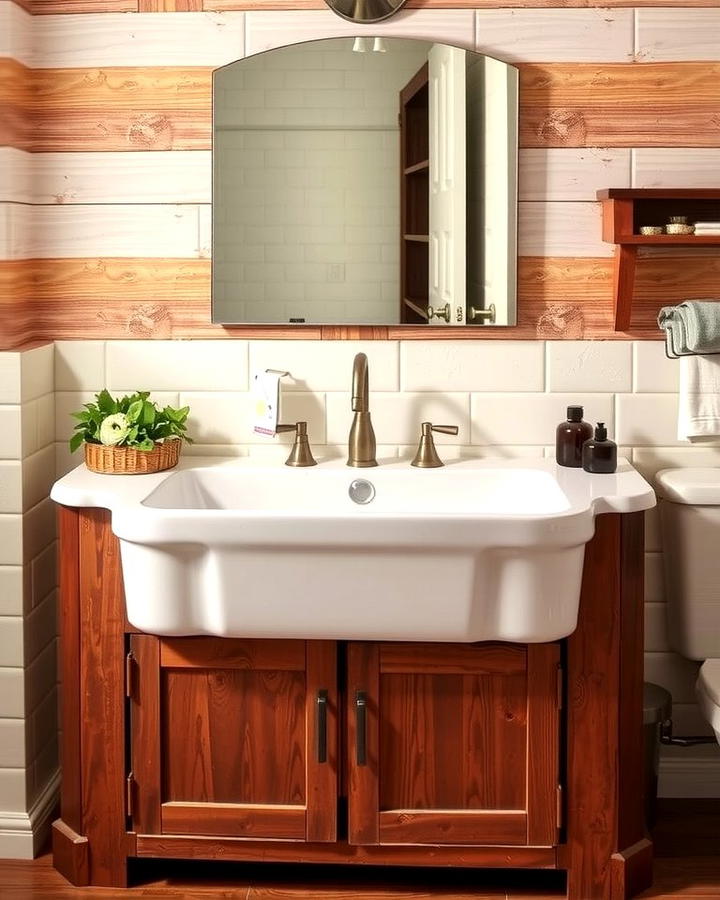 Farmhouse Sink - 25 Rustic Bathroom Ideas