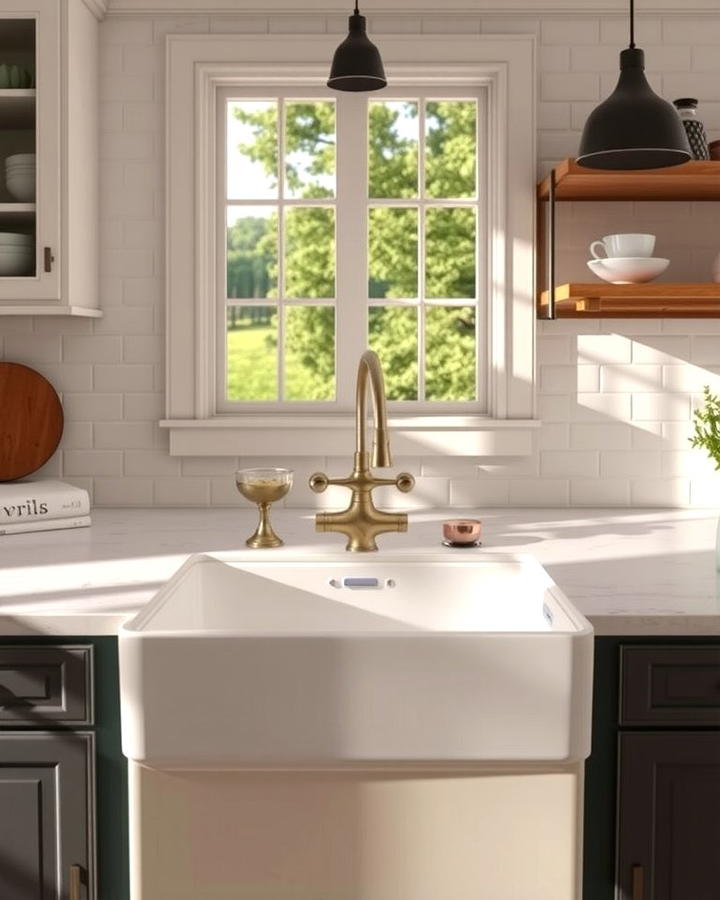 Farmhouse Sinks for Function and Charm - 25 Transitional Kitchen Ideas