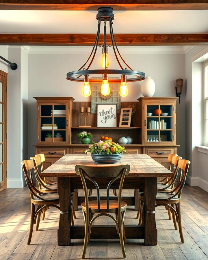 Farmhouse Style Lighting Fixtures - 30 Rustic Dining Room Ideas