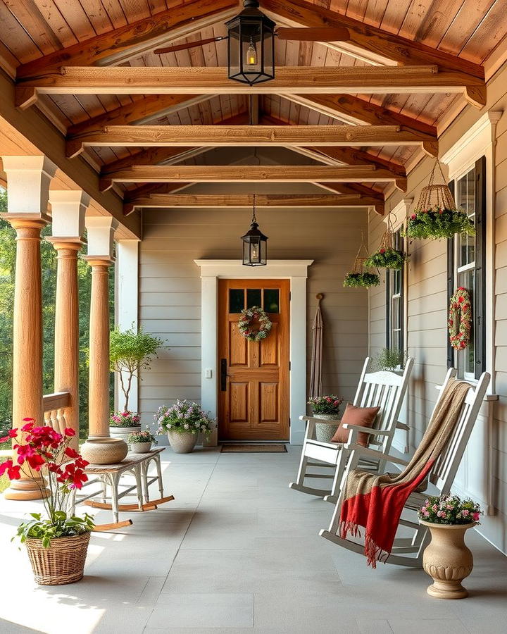 Farmhouse Style Porch - 30 Large Front Porch Ideas