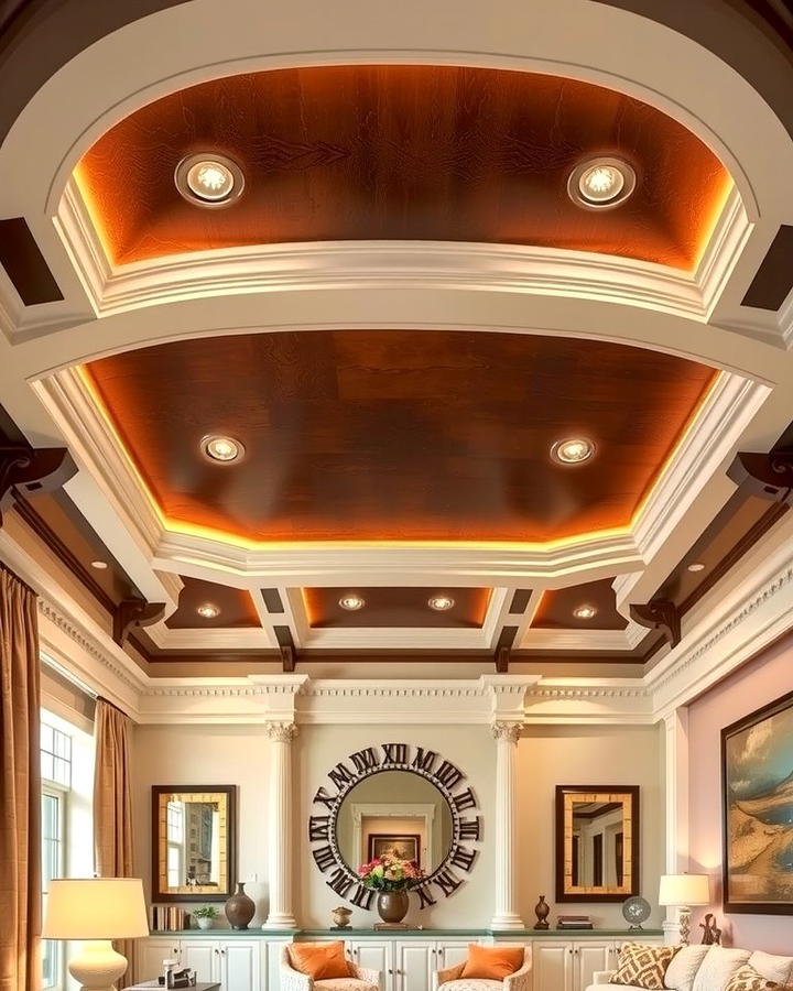 Faux Leather Inserts - 25 Reverse Tray Ceiling Ideas