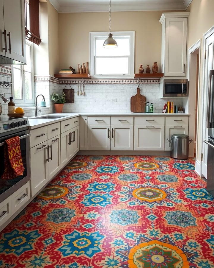 Faux Tile Effect - 25 Painted Floor Ideas