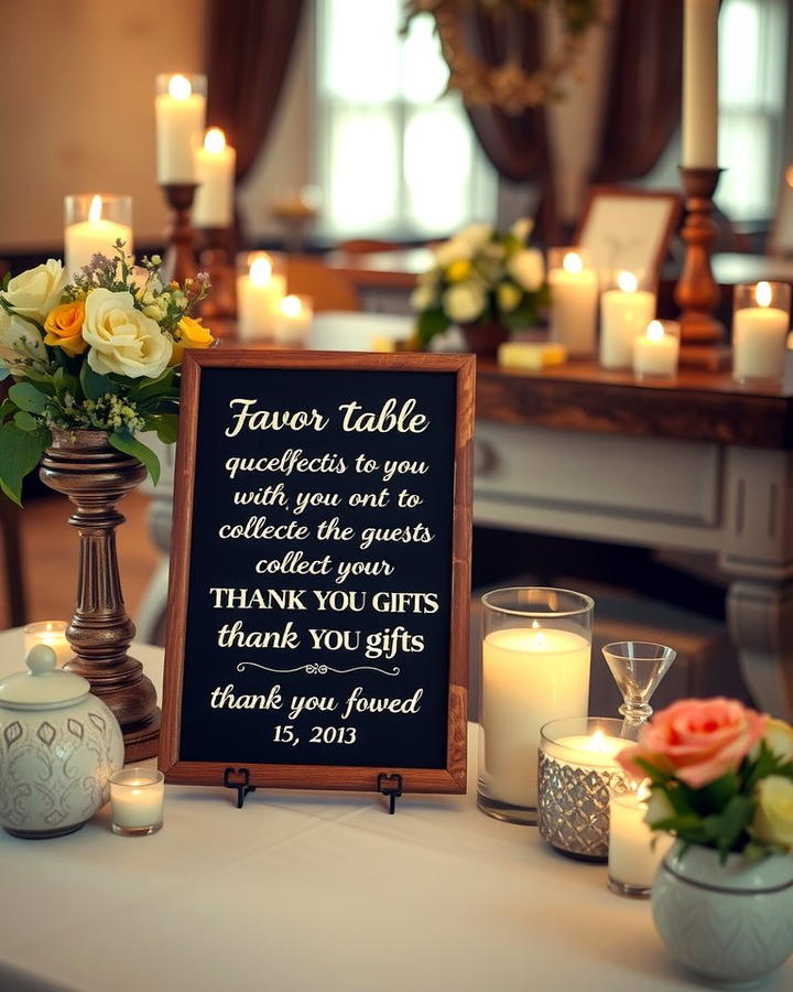 Favor Table Sign - 30 Wedding Sign Ideas