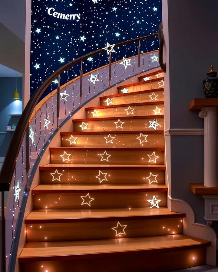 Fiber Optic Starry Staircase - 25 Staircase Lighting Ideas