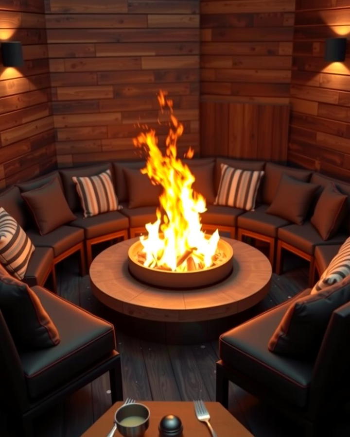 Fire Bowl with a Corner Seating Nook - 25 Outdoor Corner Fireplace Ideas