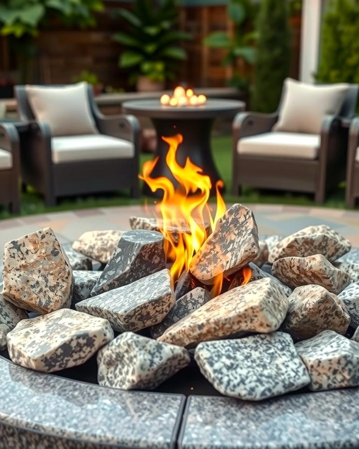 Fire Pit with Granite Rocks for Durability - 25 Rock Fire Pit Ideas