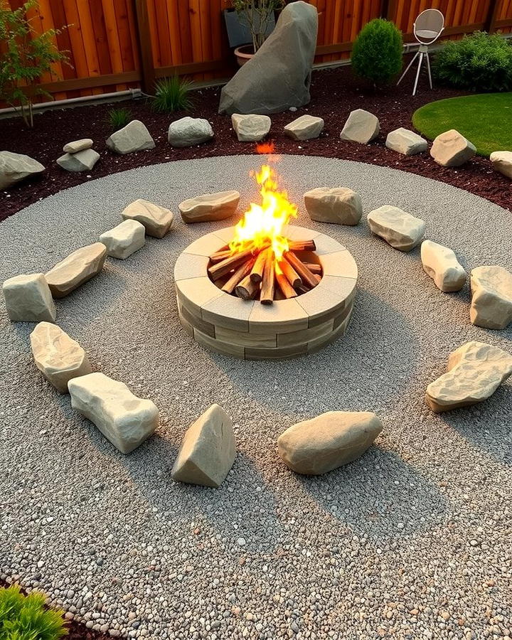 Fire Pit with Rocks - 25 Rock Landscaping Ideas