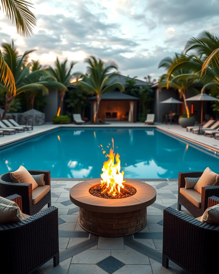 Fire Pits for a Cozy Contrast - 25 Tropical Pool Landscaping Ideas