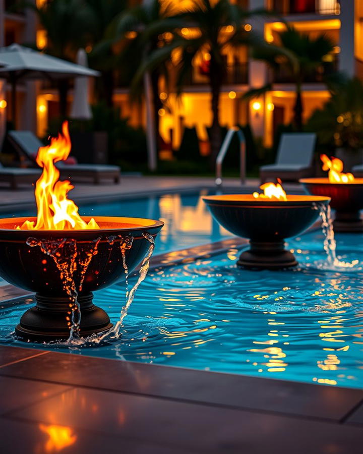 Fire and Water Bowls - 25 Pool Lighting Ideas