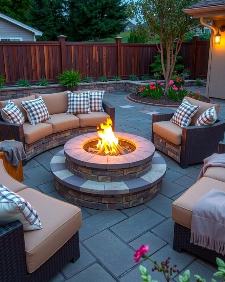 Firepit with Built In Bench Seating - 25 Patio Ideas With Firepit