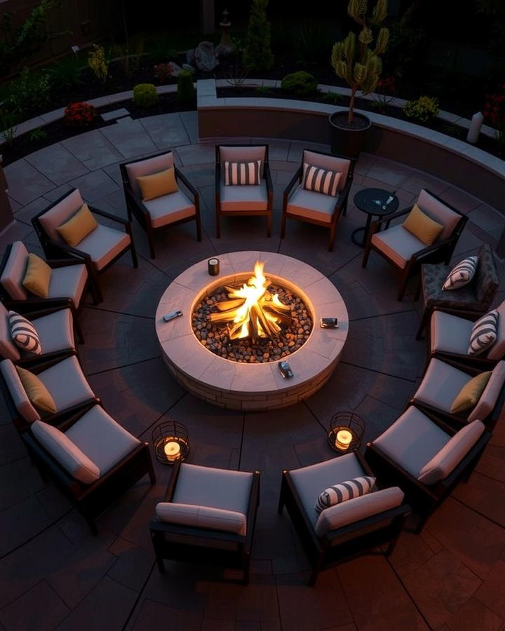 Firepit with Circular Seating Arrangement - 25 Patio Ideas With Firepit