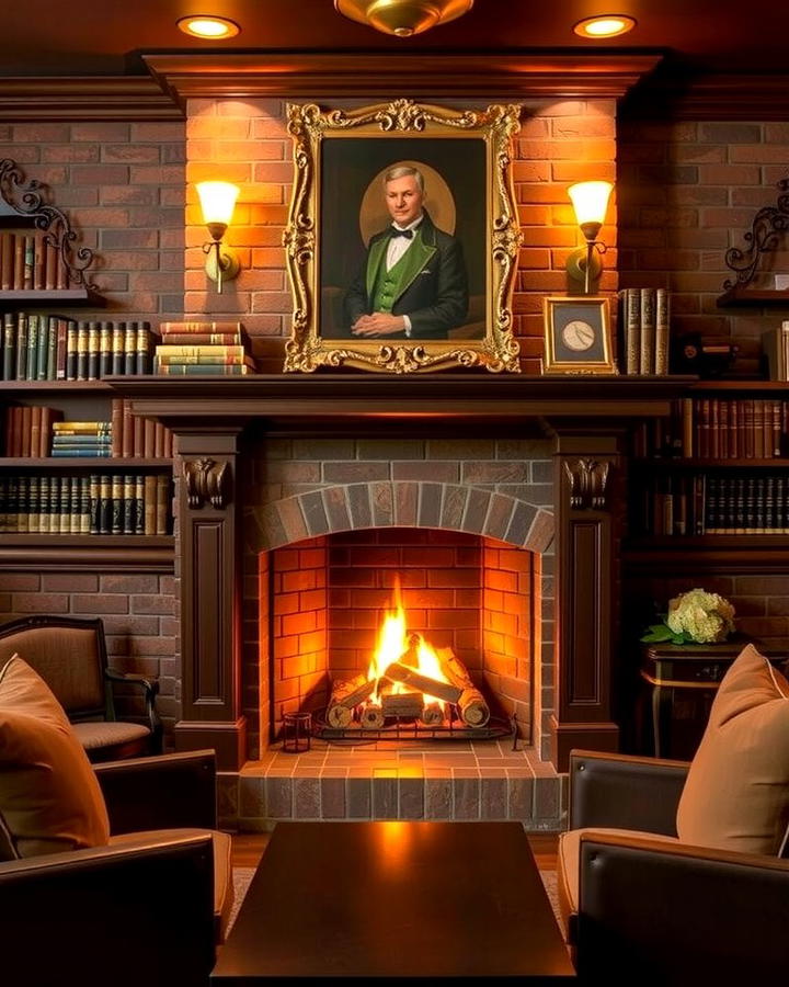 Fireplace Feature - 30 Cigar Room Ideas