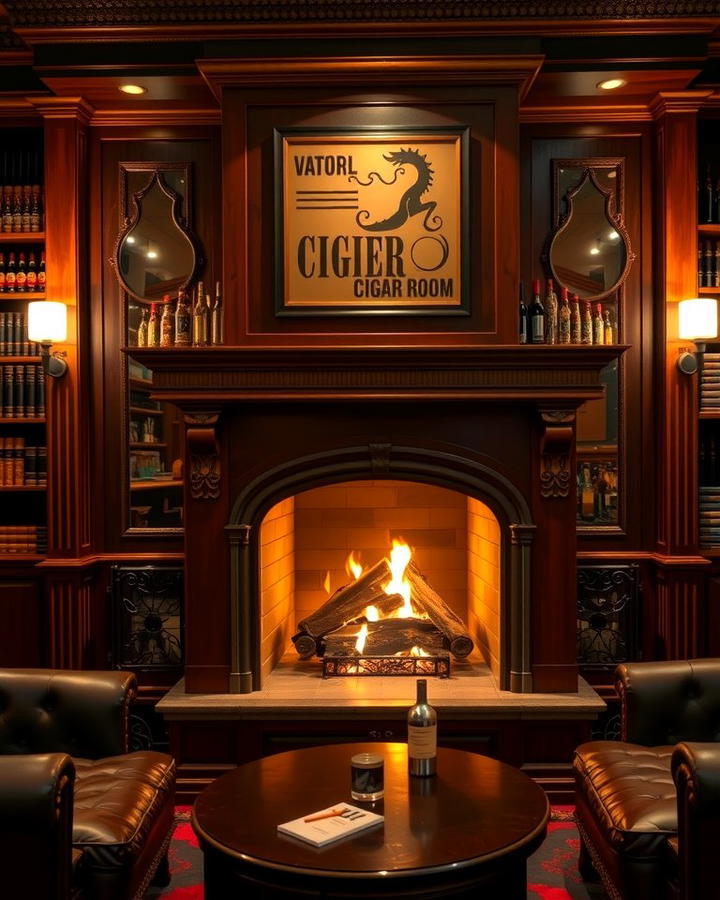 Fireplace for Cozy Evenings - 30 Cigar Room Ideas