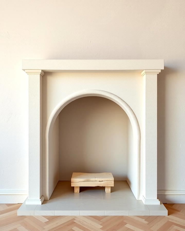 Fireplace with Plaster Finish - 25 Spanish Style Fireplace Ideas