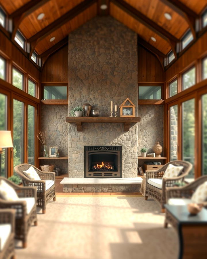 Fireplaces for Ultimate Comfort - 25 Rustic Sunroom Ideas