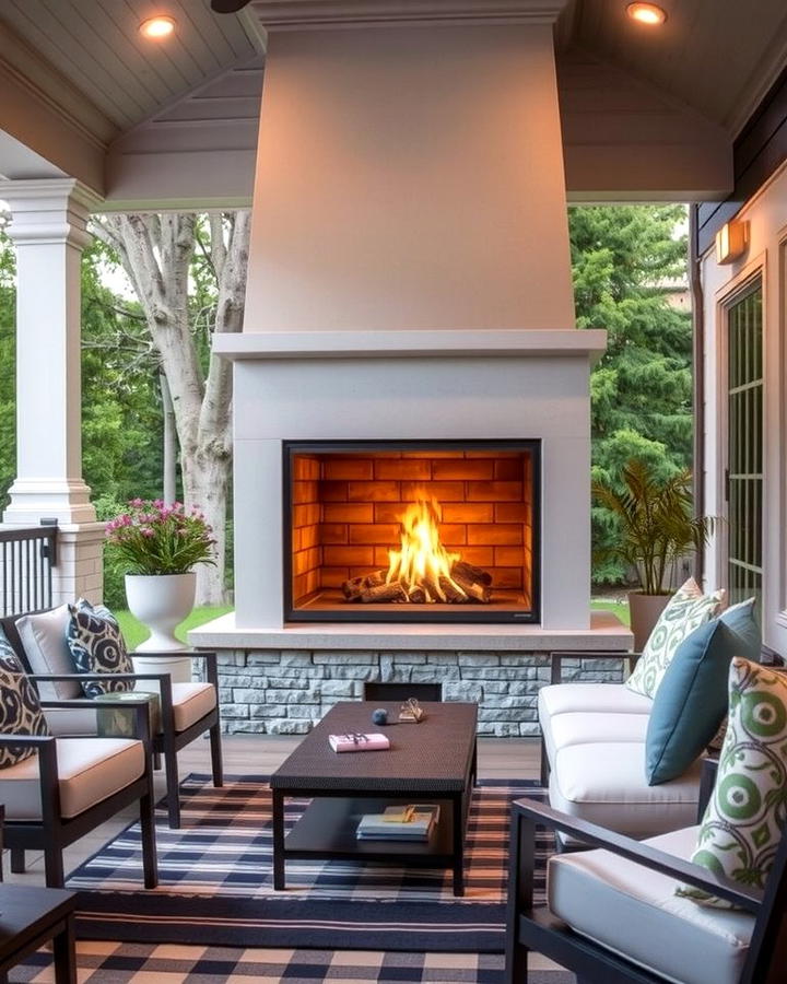 Fireplaces with Glass Enclosures - 25 Porch Fireplace Ideas