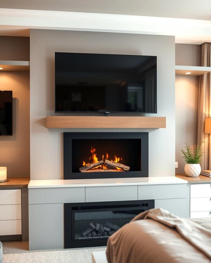 Fireplaces with TV Mounts Above - 30 Bedroom Fireplace Ideas