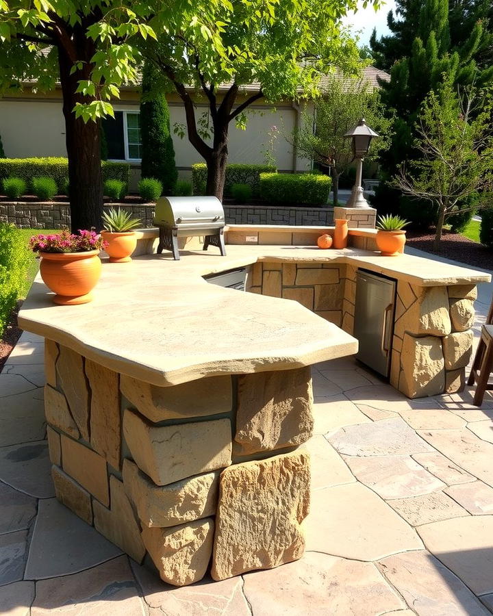 Flagstone Countertops - 25 Types of Outdoor Kitchen Countertops