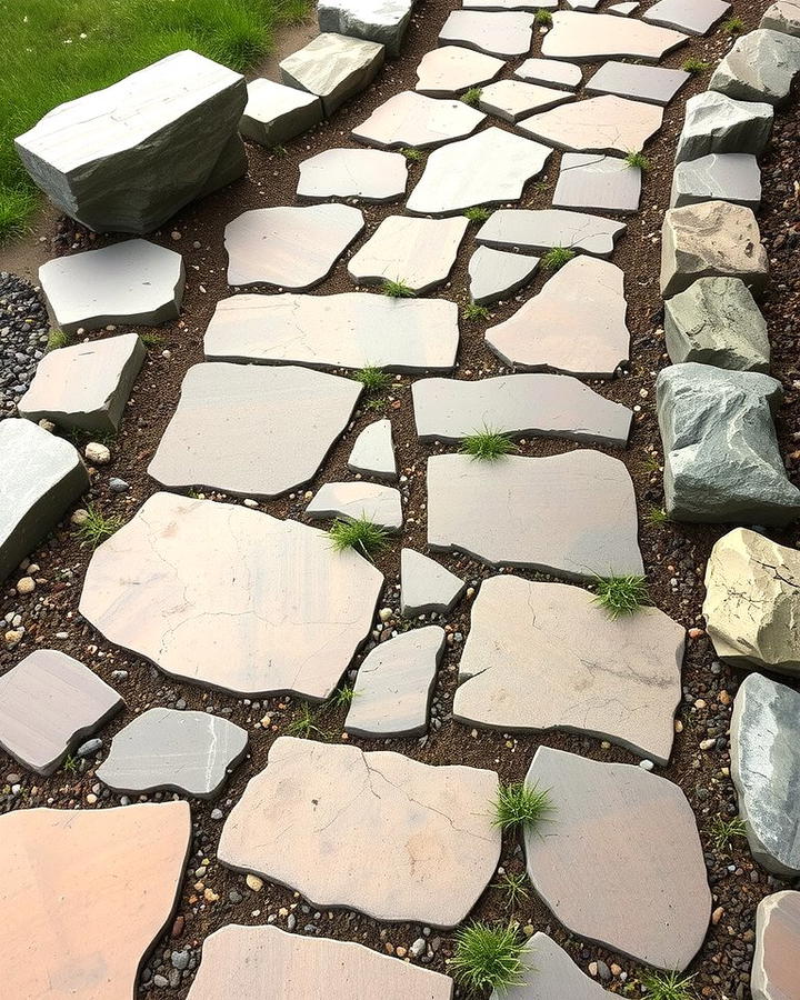 Flagstone Pathway Patio - 25 Stone Patio Ideas