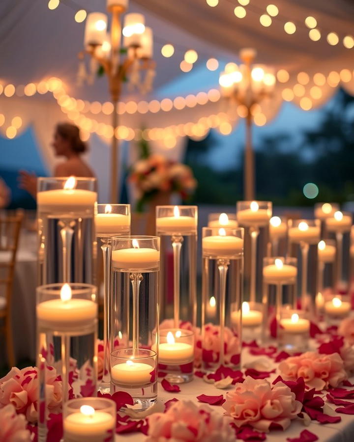 Floating Candle Arrangement - 30 Wedding Altar Ideas